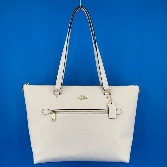 Coach Chalk Pebbled Leather Gallery Tote BagNWT & COA